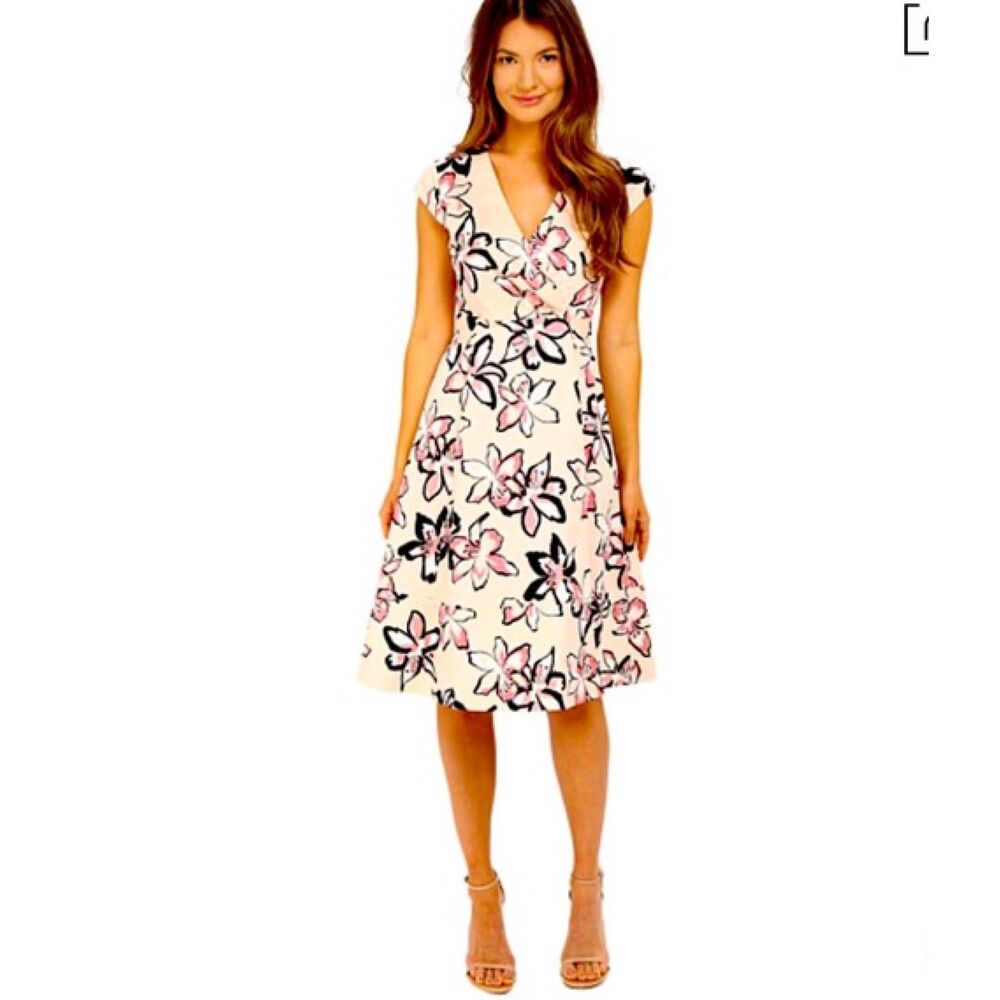 KATE SPADE Tiger Lily Wrap Knee-Length Dress Pink Sz6